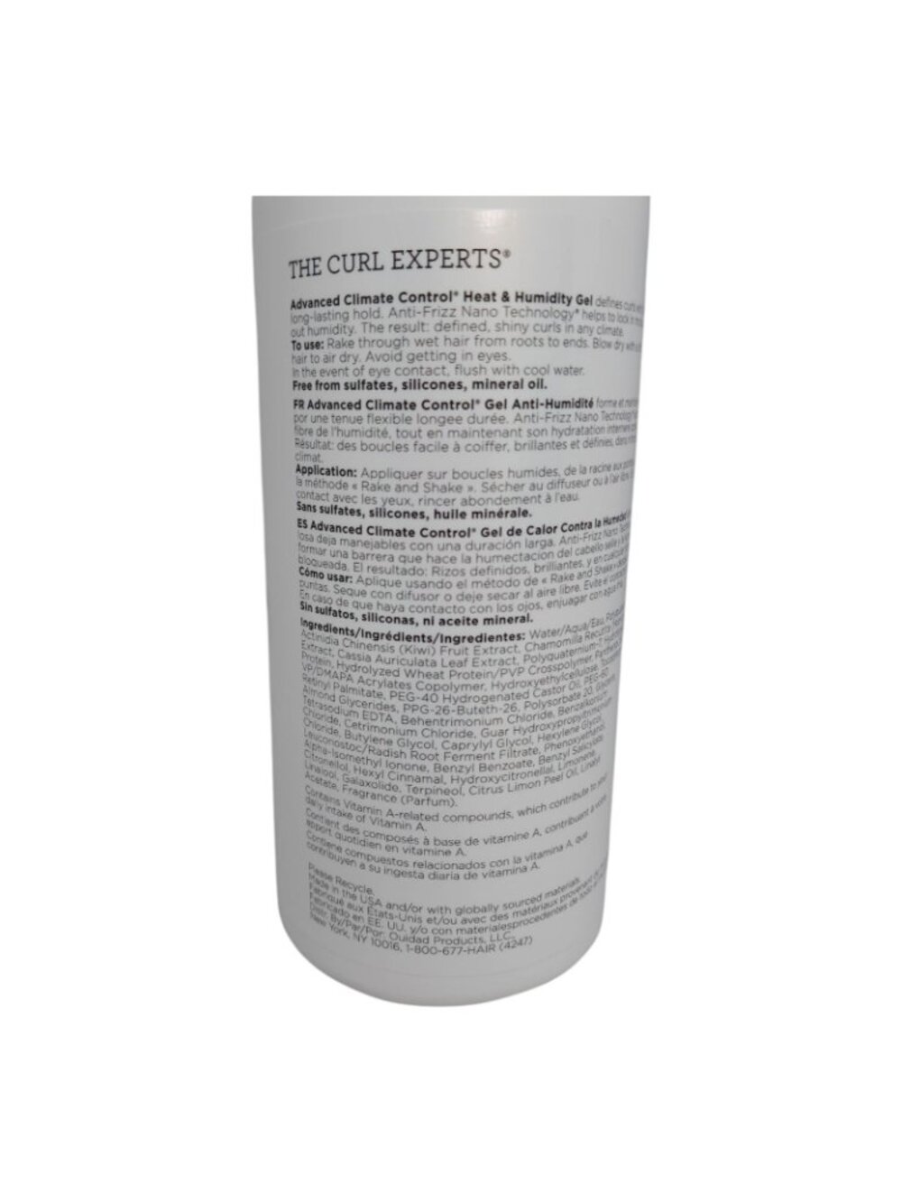 Ouidad Advanced Climate Control Heat Humidity Gel 33.8oz SiliconeFree Anti-Frizz - Picture 4 of 6